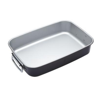Metro Kitchen Ceramic Black and Silver Non-Stick Deep Roasting Pan - 40cm x 28cm x 8cm 