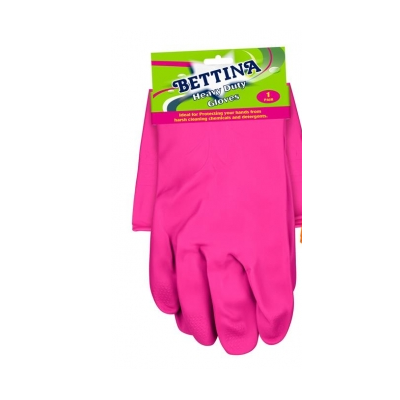 Bettina Heavy Duty Gloves Pink One Size Pair of 1 B368