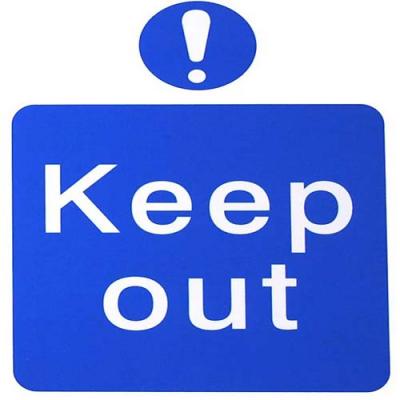 House Name Plate Keep Out Sign White And Blue PVC45