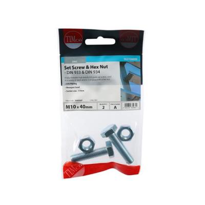 Timco Zinc Plated Metric Screws Set With Nuts M8 x 20mm 6Pk 820SNZP Timco Zinc Plated Metric Screws Set With Nuts M8 x 20mm 6Pk 820SNZP