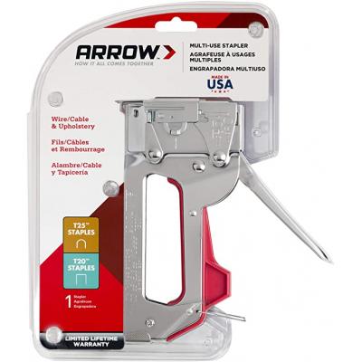 Arrow Multi Purpose Staple and Wire Tacker With Built In Staple Height Guide Metallic Silver Suitable With T20 and T25 Staples T2025i