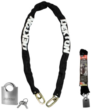 Dekton Chain and High Security Padlock Silver 9.5mm x 1Mtr DT70200