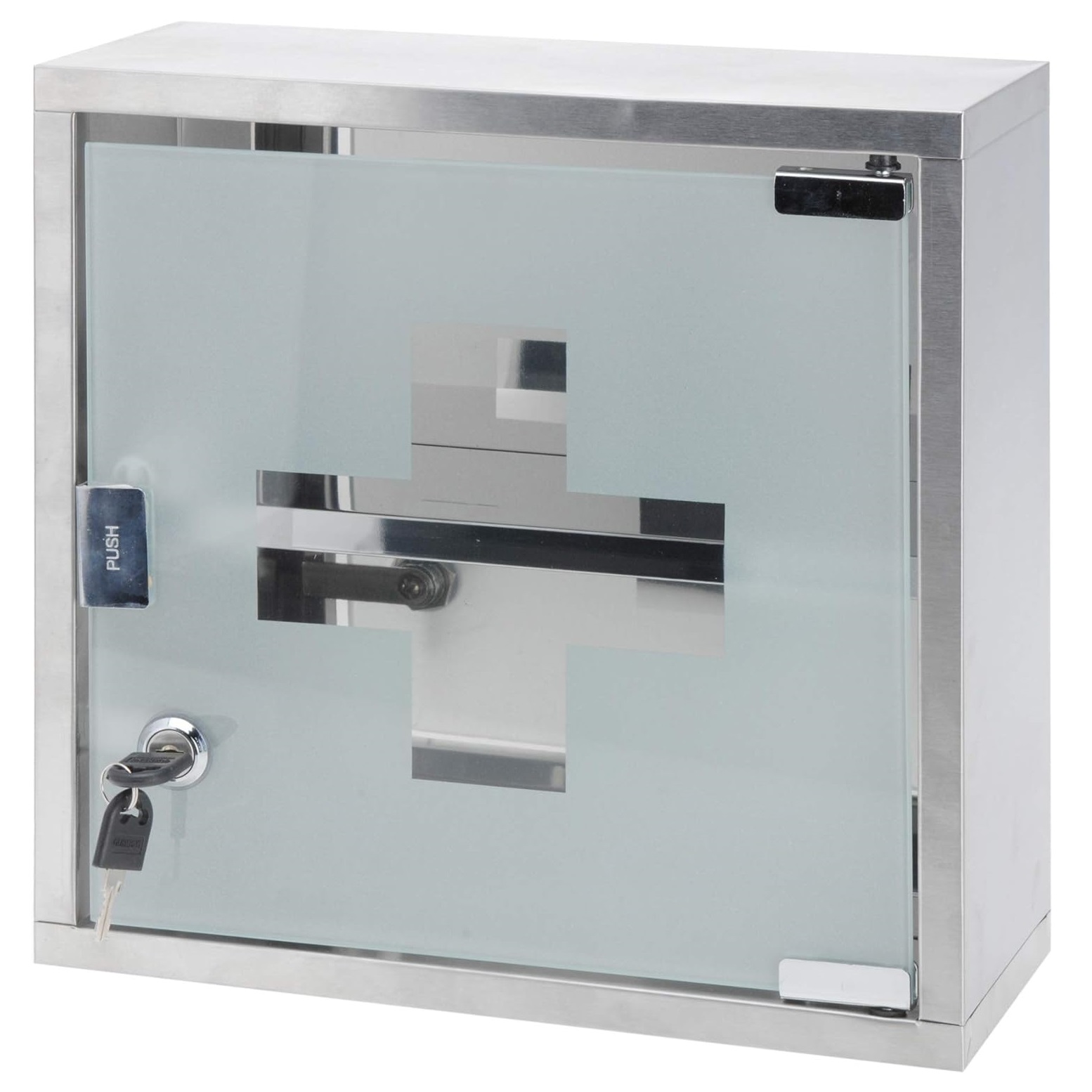 Bathroom Solutions First Aid Medicine Cabinet Silver 30cm x 12cm x 30cm 131525