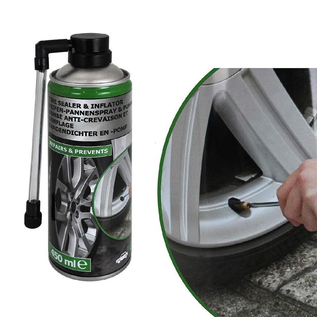 Edco Tire Sealer and Inflater Silver 450ml 05257