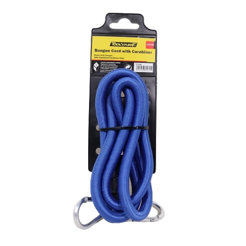 Toolxpert Bungee Cord with Carabiner Hooks Blue 120cm TC140 Toolxpert Bungee Cord with Carabiner Hooks Blue 120cm TC140