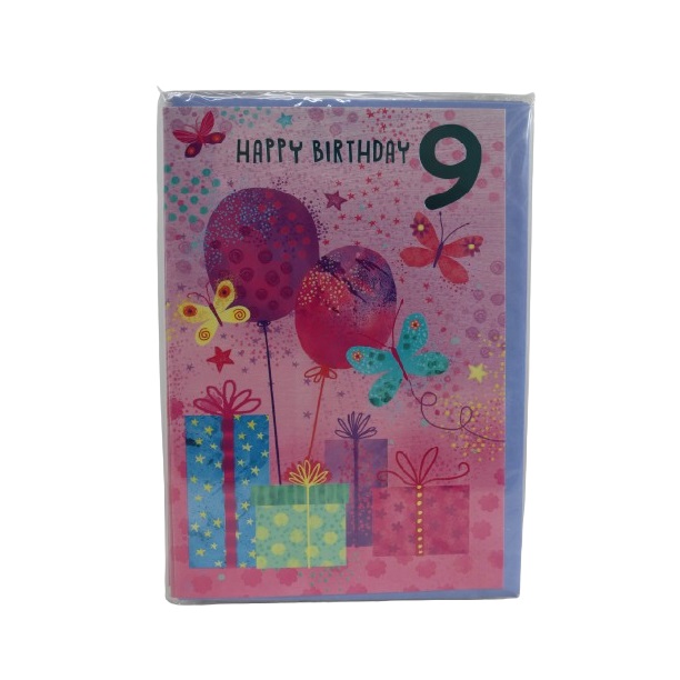 Simon Elvin 9th Birthday Wishes Greeting Cards for Girl Pack of 6 SE31604 Simon Elvin 9th Birthday Wishes Greeting Cards for Girl Pack of 6 SE31604