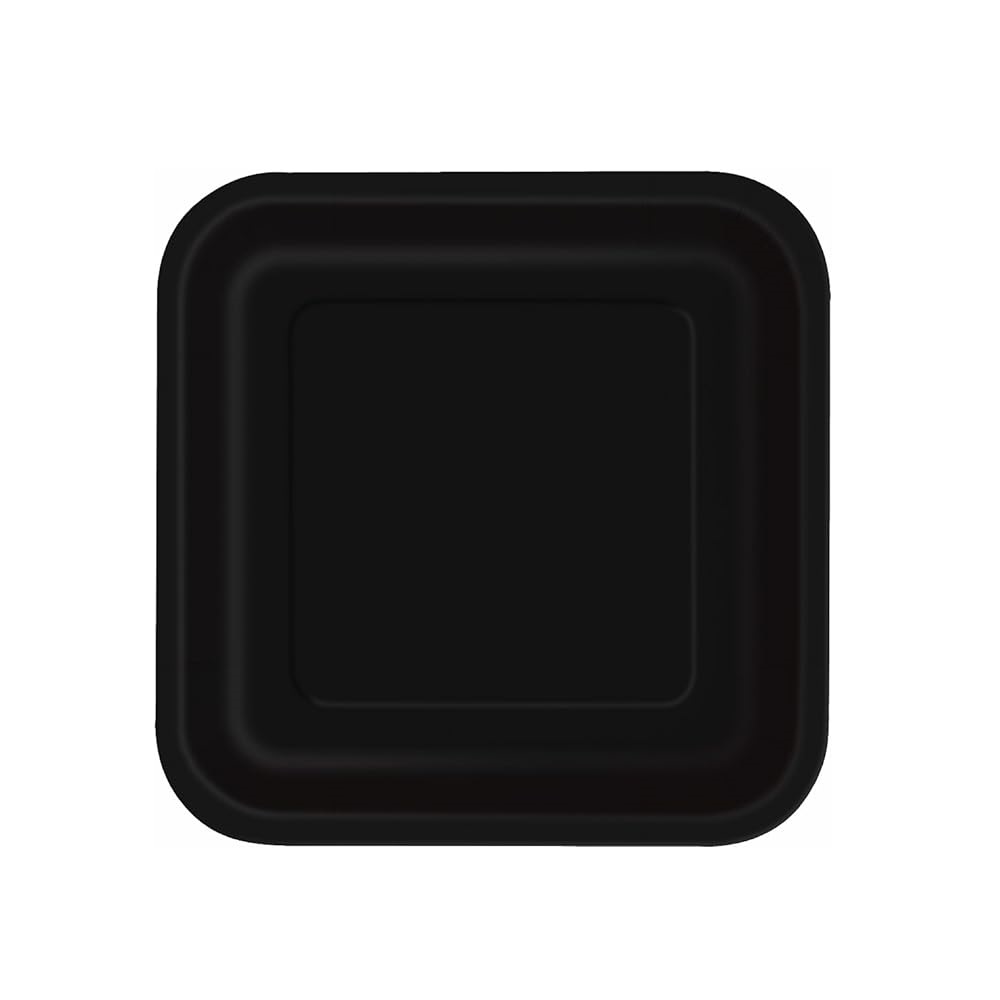 Unique Party Paper Square Plates Midnight Black 7-Inch Pack of 16 32028 | Disposable | Plastic Free Plates Unique Party Paper Square Plates Midnight Black 7-Inch Pack of 16 32028 | Disposable | Plastic Free Plates