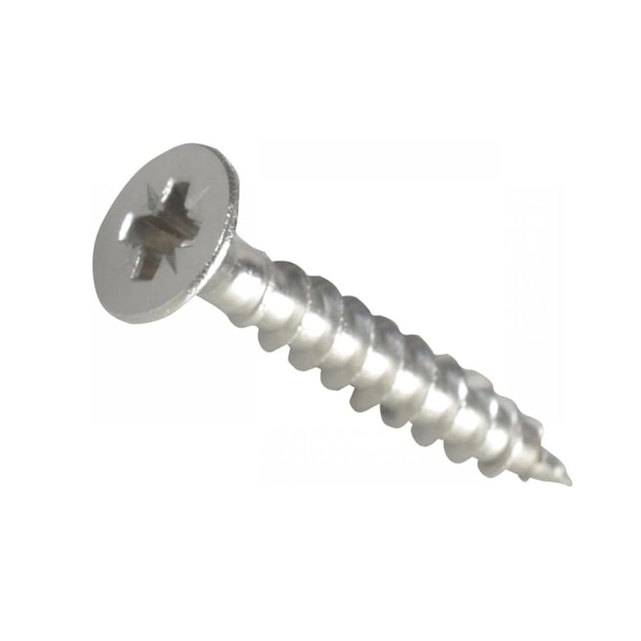 Bulk Hardware Countersunk Slotted Stainless Steel Woodscrews Silver 4mm x 25mm Pack of 4