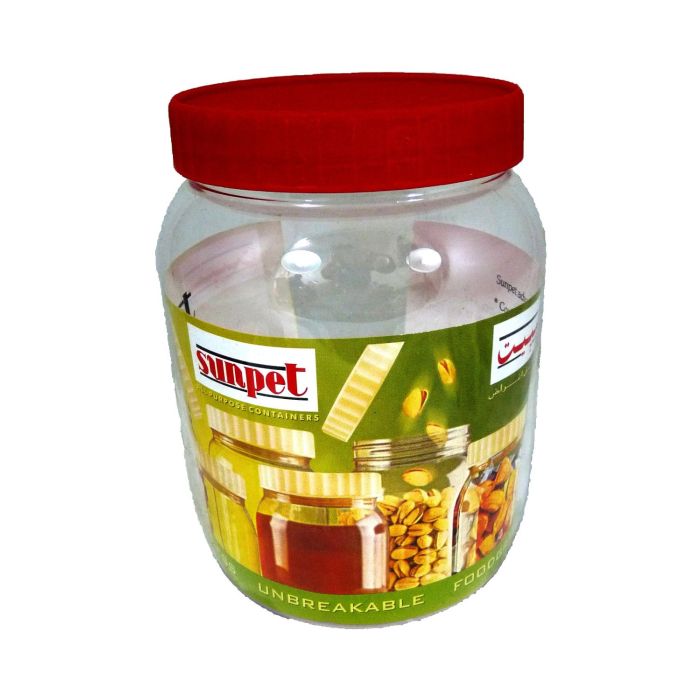 Sunpet Round Food Storage Pet Jar Transparent 1000ml J1000RD1 | Unbreakable | Odourless