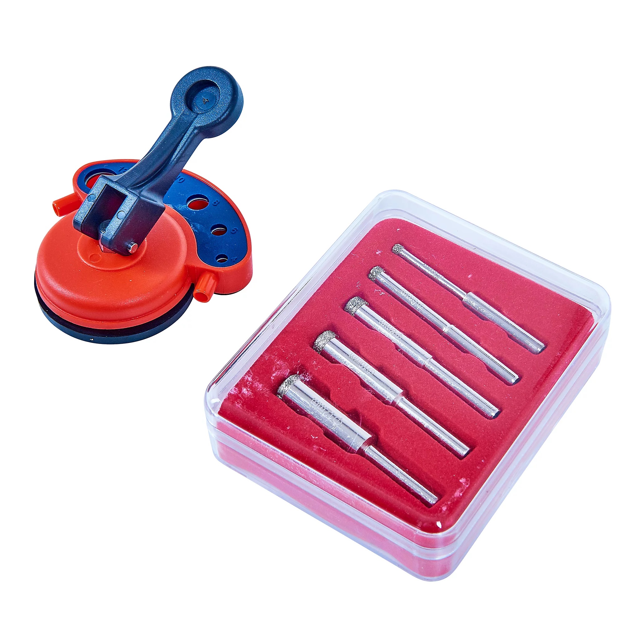 Amtech Diamond Tile Core Drill Kit Set Assorted S4405 | Cuts Holes 4-12mm | For use on Tile Glass Ceramic Marble and Slate | Sturdy Suction Base