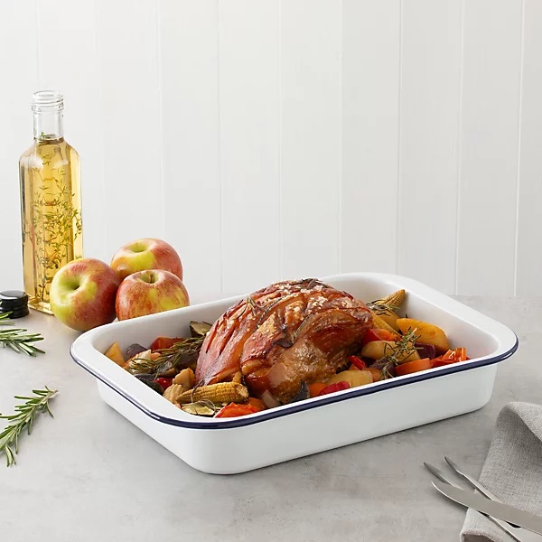 Hairy Bikers Rectangular Enamelled Roaster White Medium 35cm x 24.7cm x 5.5cm BKW1633 | Oven Safe | Durable Non-Stick Roasting Tray | Ideal for Everyday Cooking and Roasting | Not Microwave Safe | PFAS Free Hairy Bikers Rectangular Enamelled Roaster White Medium 35cm x 24.7cm x 5.5cm BKW1633 | Oven Safe | Durable Non-Stick Roasting Tray | Ideal for Everyday Cooking and Roasting | Not Microwave Safe | PFAS Free