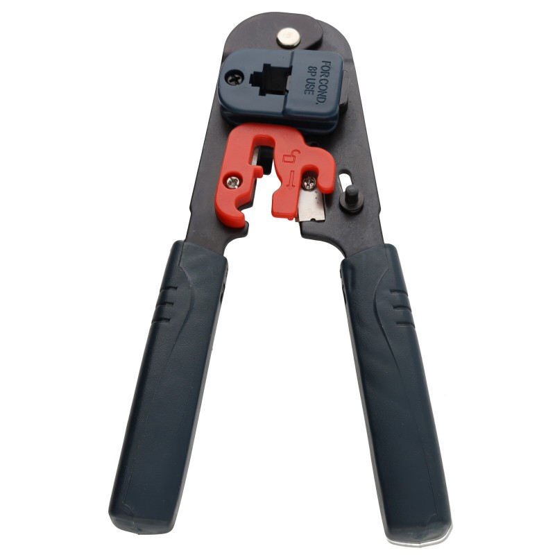 Mercury RJ45 Crimping Tool Multicolour L185mm 710.266UK | Lightweight Durable and Compact | Ratchet Action | Vinyl Handle Grips Mercury RJ45 Crimping Tool Multicolour L185mm 710.266UK | Lightweight Durable and Compact | Ratchet Action | Vinyl Handle Grips