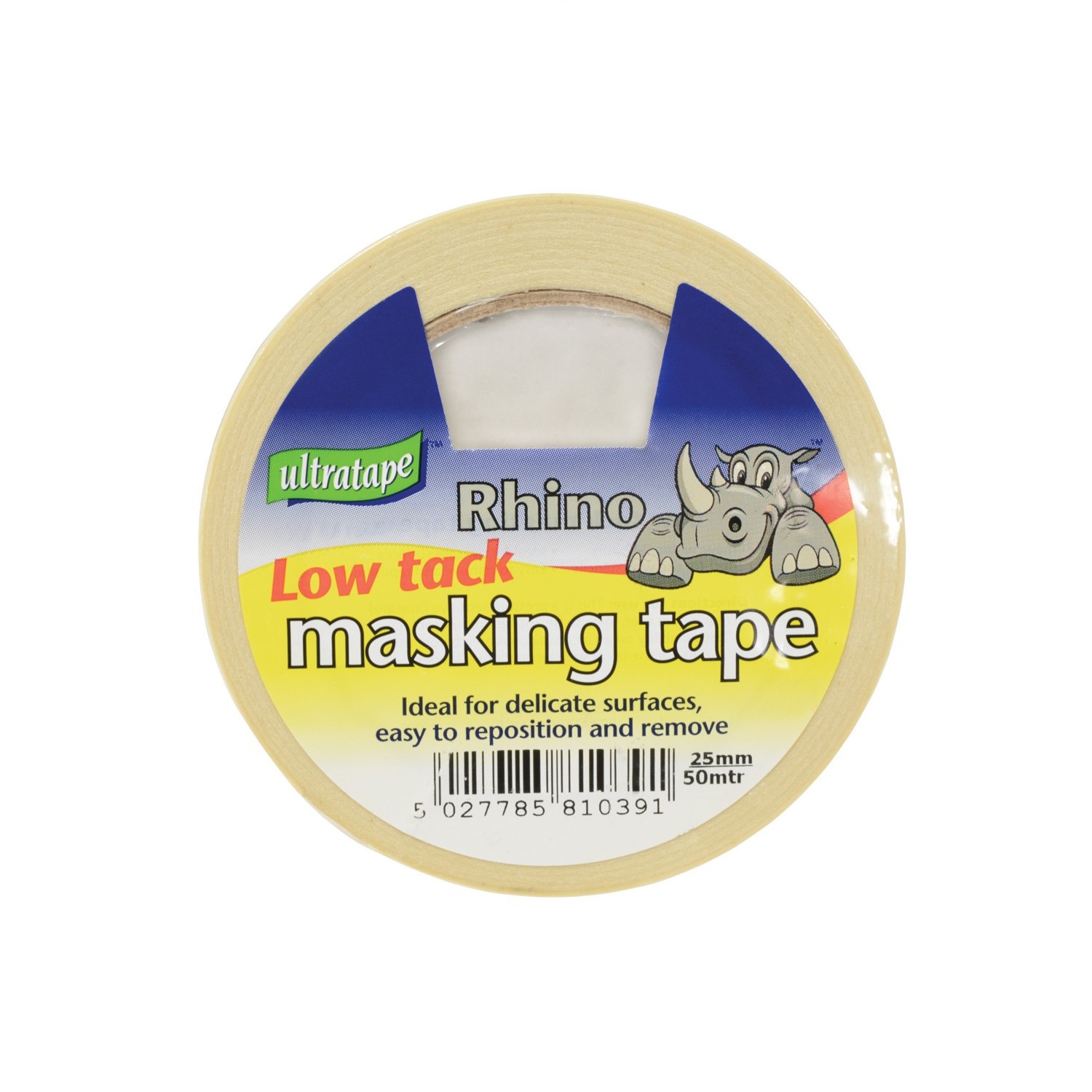 Ultratape Rhino Low Tack Masking Tape Cream 25mm x 50Mtr MT57-2550RH | Ideal for Delicate Surfaces | Crafts and DIY Projects | Easy to Reposition and Remove Ultratape Rhino Low Tack Masking Tape Cream 25mm x 50Mtr MT57-2550RH | Ideal for Delicate Surfaces | Crafts and DIY Projects | Easy to Reposition and Remove