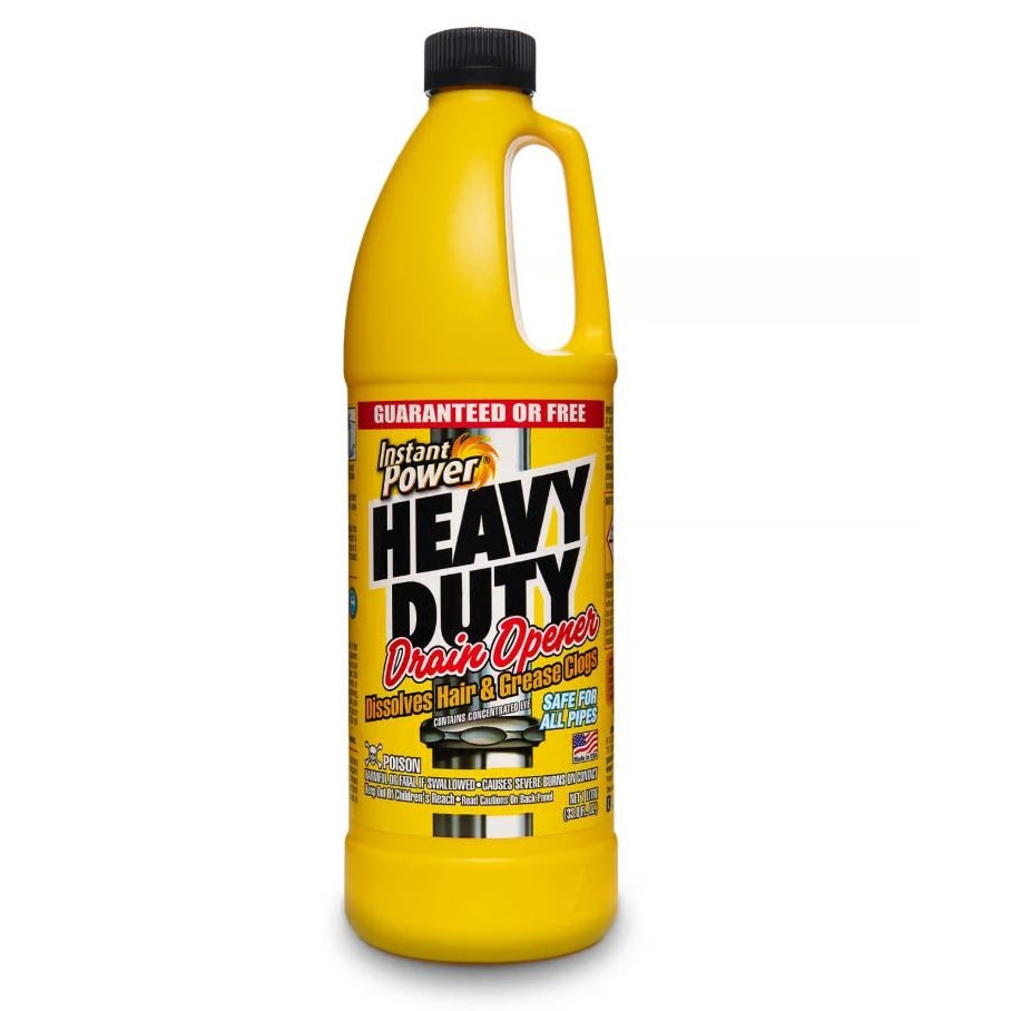Oracstar Instant Power Heavy Duty Drain Opener Yellow 1Ltr UB1870 | Powerful Formula | Dissolves Hair and Grease Clogs | Safe for All Pipes