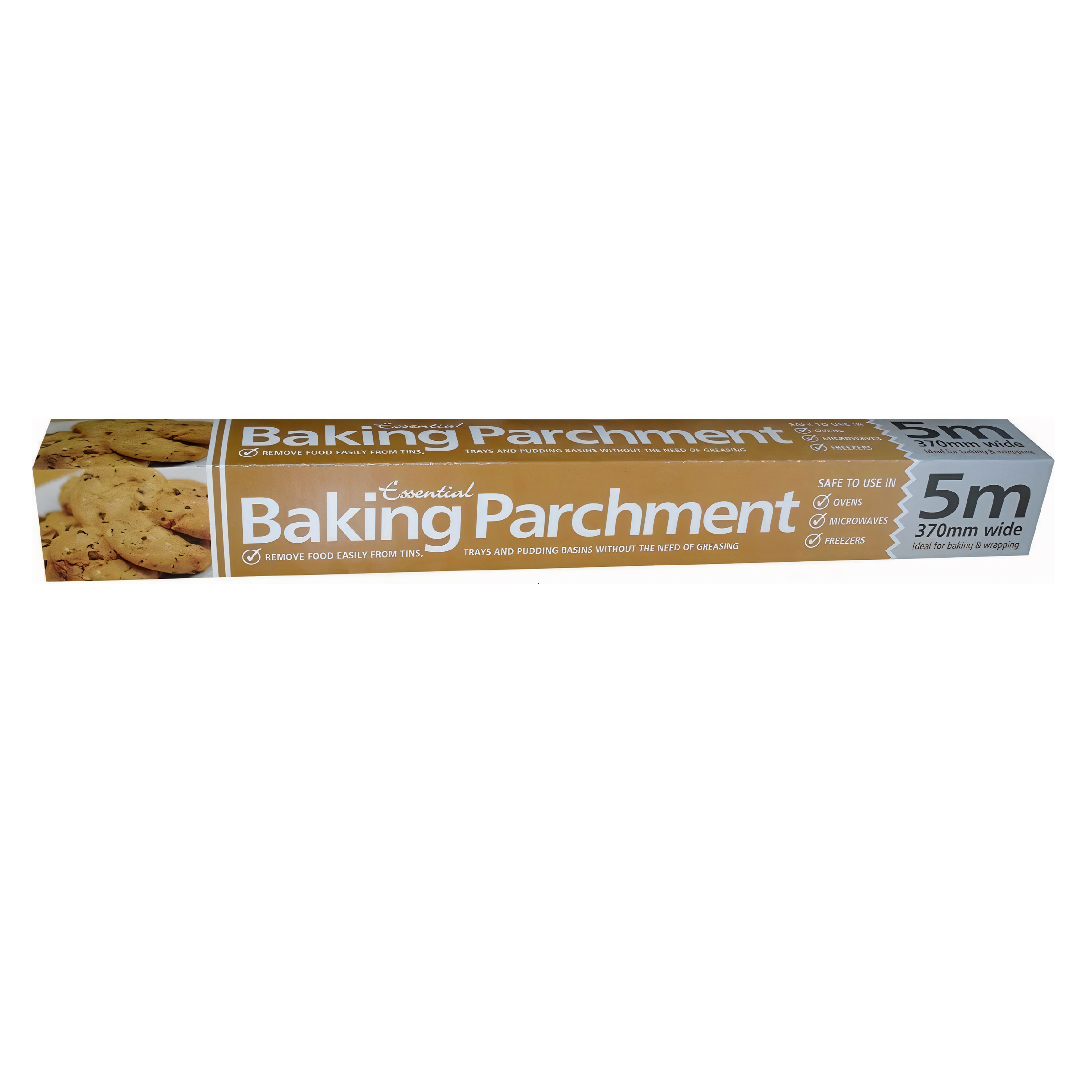 Essential Baking Parchment Paper White 370mm x 5Mtr 8005179 | Remove Food Easily from Tins | Trays and Pudding Basins without the Need of Greasing | Safe to Use in Ovens - Microwaves - Freezers | Ideal for Baking and Wrapping Essential Baking Parchment Paper White 370mm x 5Mtr 8005179 | Remove Food Easily from Tins | Trays and Pudding Basins without the Need of Greasing | Safe to Use in Ovens - Microwaves - Freezers | Ideal for Baking and Wrapping