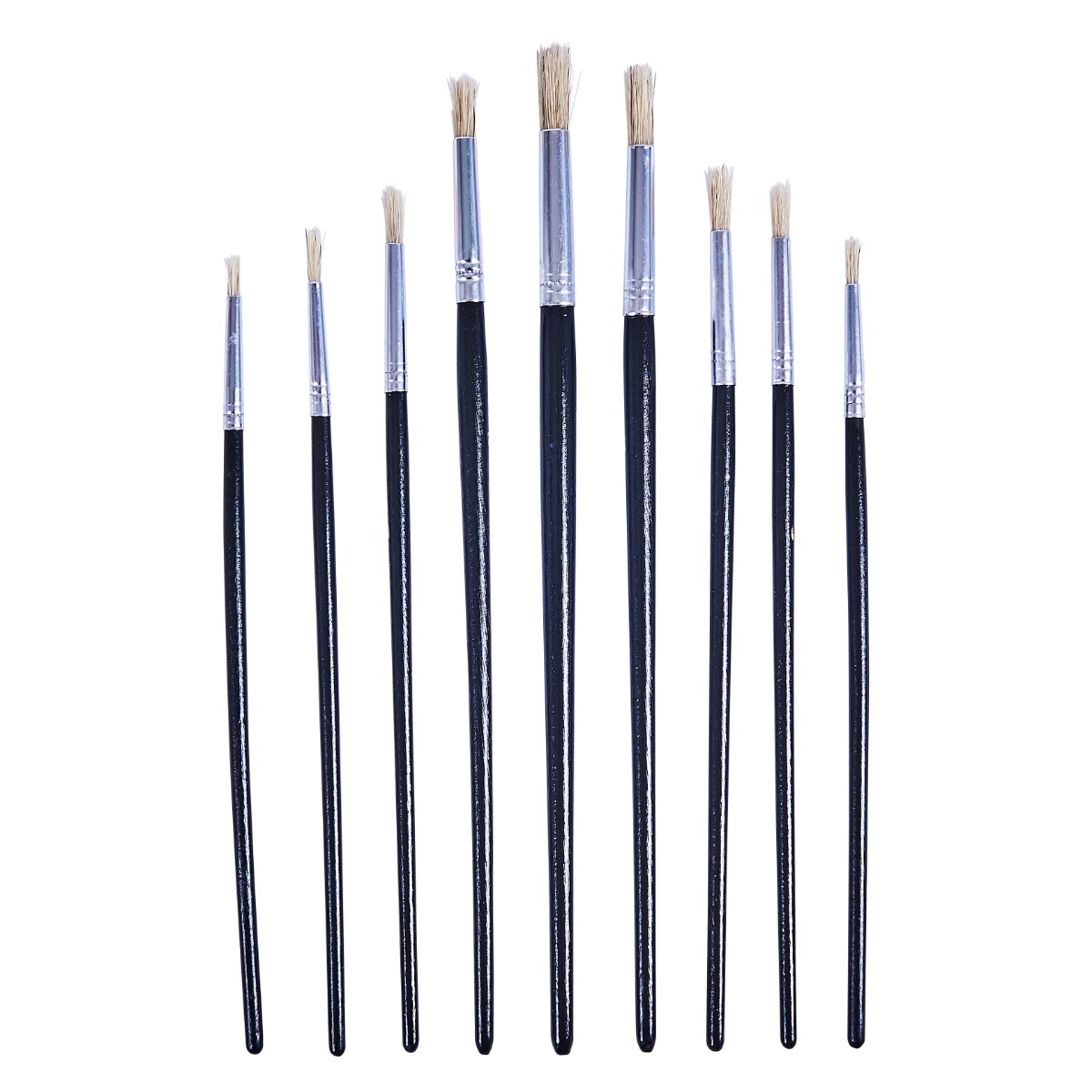 Amtech Round Tip Art Brush Set Black Pack of 9 S4135 | Assorted Sizes | 16cm - 19cm Wood Handles | Ideal for Acrylic-Watercolour and Oil Painting | Craft and DIY Use Amtech Round Tip Art Brush Set Black Pack of 9 S4135 | Assorted Sizes | 16cm - 19cm Wood Handles | Ideal for Acrylic-Watercolour and Oil Painting | Craft and DIY Use