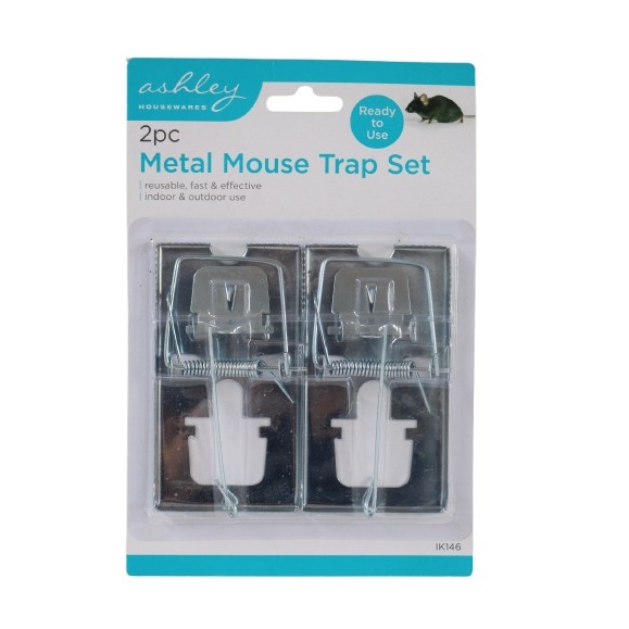 Ashley Housewares Metal Mouse Trap Black and Silver Pack of 2 IK146 | Reusable | Fast and Effective | Pest Control for Indoor and Outdoor Use | Ready to Use Ashley Housewares Metal Mouse Trap Black and Silver Pack of 2 IK146 | Reusable | Fast and Effective | Pest Control for Indoor and Outdoor Use | Ready to Use