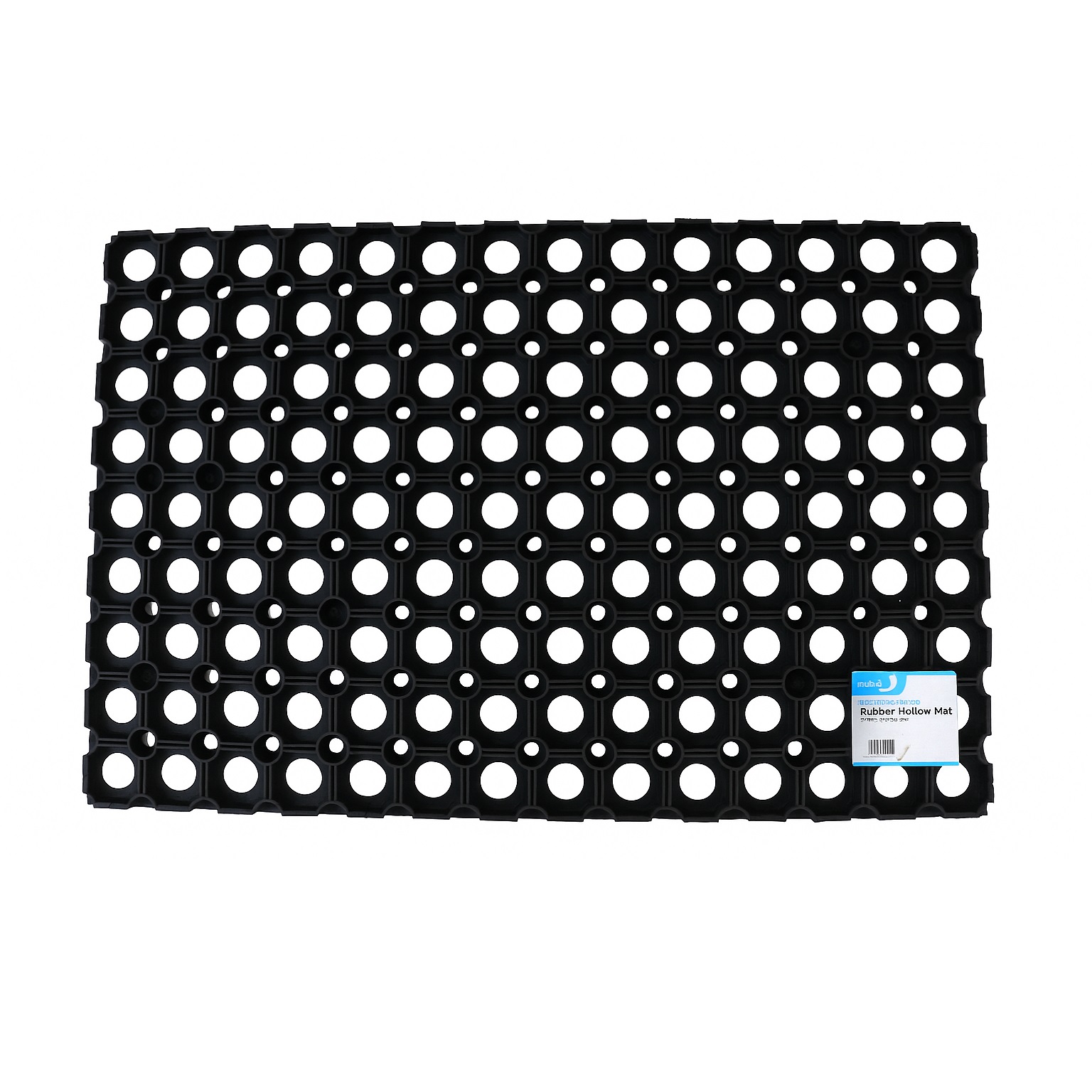 Ashley Housewares Heavy Duty Rubber Hollow Door Mat Black 60cm x 40cm DM165