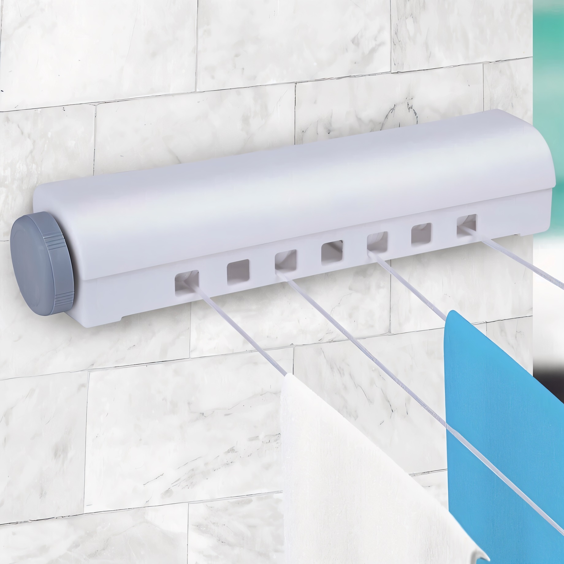 Ashley Housewares Retractable Washing Line White 14Mtr RA228