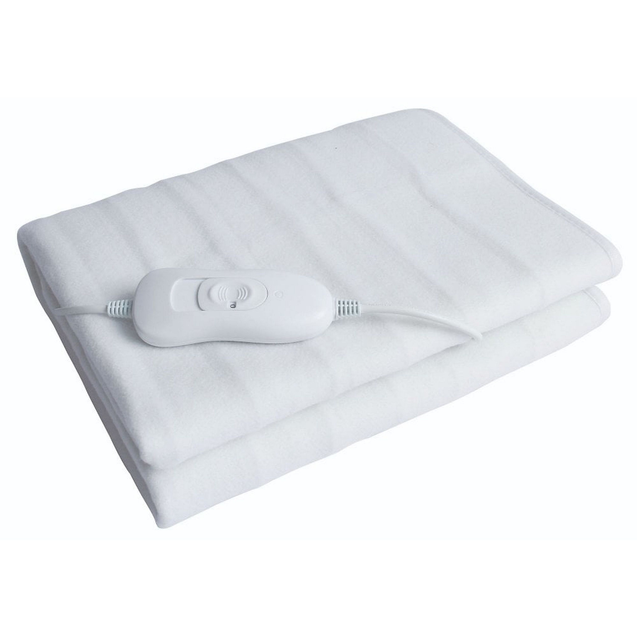 Daewoo Electric Heated Blanket White King Size 142cm x 150cm HEA1910 | 3 Heat Settings | Easy Fit Straps | Machine and Hand Washable | Overheat Protection | Detachable Controller