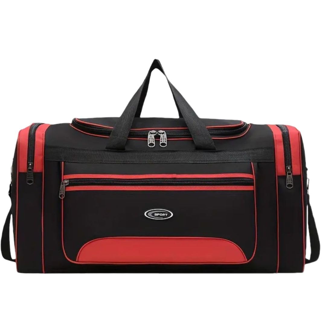 Sport Duffel Bag Black and Red 40Ltr 60cm x 30cm x 23cm CT039 | Spacious Gym Holdall with Multiple Zip Compartments | Durable Lightweight Shoulder and Hand Carry Bag Sport Duffel Bag Black and Red 40Ltr 60cm x 30cm x 23cm CT039 | Spacious Gym Holdall with Multiple Zip Compartments | Durable Lightweight Shoulder and Hand Carry Bag