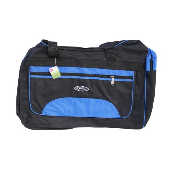 Sport Duffel Bag Black and Blue 60Ltr 70cm x 33cm x 26cm CT040 | Spacious Gym Holdall with Multiple Zip Compartments | Durable Lightweight Shoulder and Hand Carry Bag