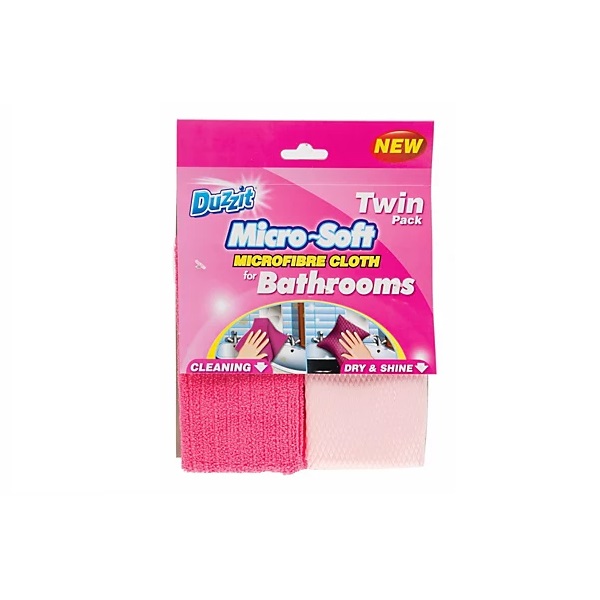 151 Duzzit Micro-Soft Microfibre Cloth for Bathrooms Pink Pack of 2 DZT1128 | For Cleaning and Dry-Shine | Smear-Free Shine | Chemical-Free Cleaning | Long-Lasting | Eco-Friendly | 100 Percent Polyester | Perfect for Showers-Baths-Sinks and Tiles 151 Duzzit Micro-Soft Microfibre Cloth for Bathrooms Pink Pack of 2 DZT1128 | For Cleaning and Dry-Shine | Smear-Free Shine | Chemical-Free Cleaning | Long-Lasting | Eco-Friendly | 100 Percent Polyester | Perfect for Showers-Baths-Sinks and Tiles