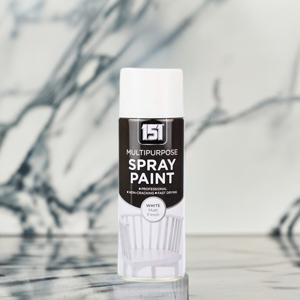 151 Multipurpose Spray Paint White Matt Finish 400ml TAR027 | For DIY and Repairs | Professional | Fast Drying | Non-Cracking | Coat Anything Inside and Outside