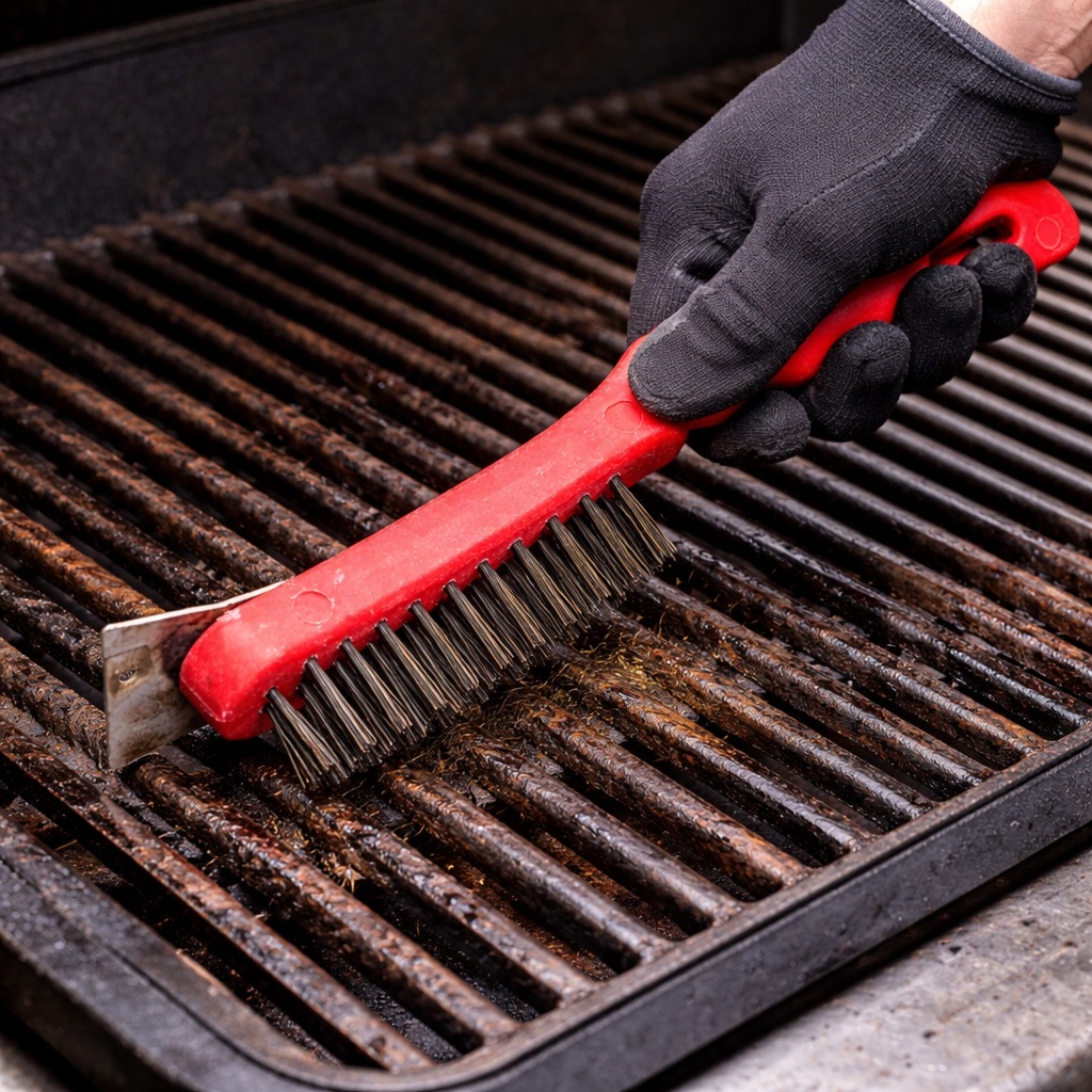 Amtech 4 Row Wire Brush and Scraper Red and Black 275mm S3675