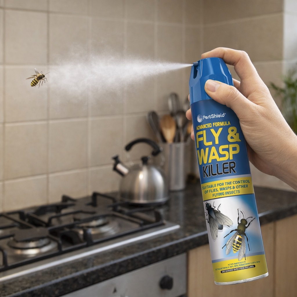 151 Pestshield Fly and Wasp Killer Aerosol Spray Can 300ml PS0005A | Suitable for the Control of Flies-Wasps and Other Flying Insects | Advanced Formula
