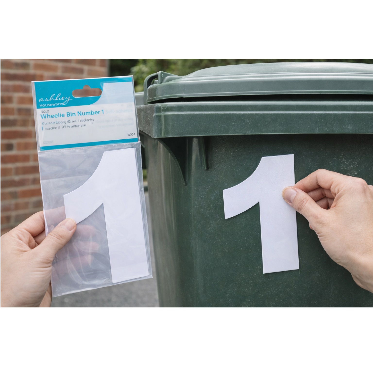 Ashley Housewares Wheelie Bin Number 1 White Pack of 2 WS511