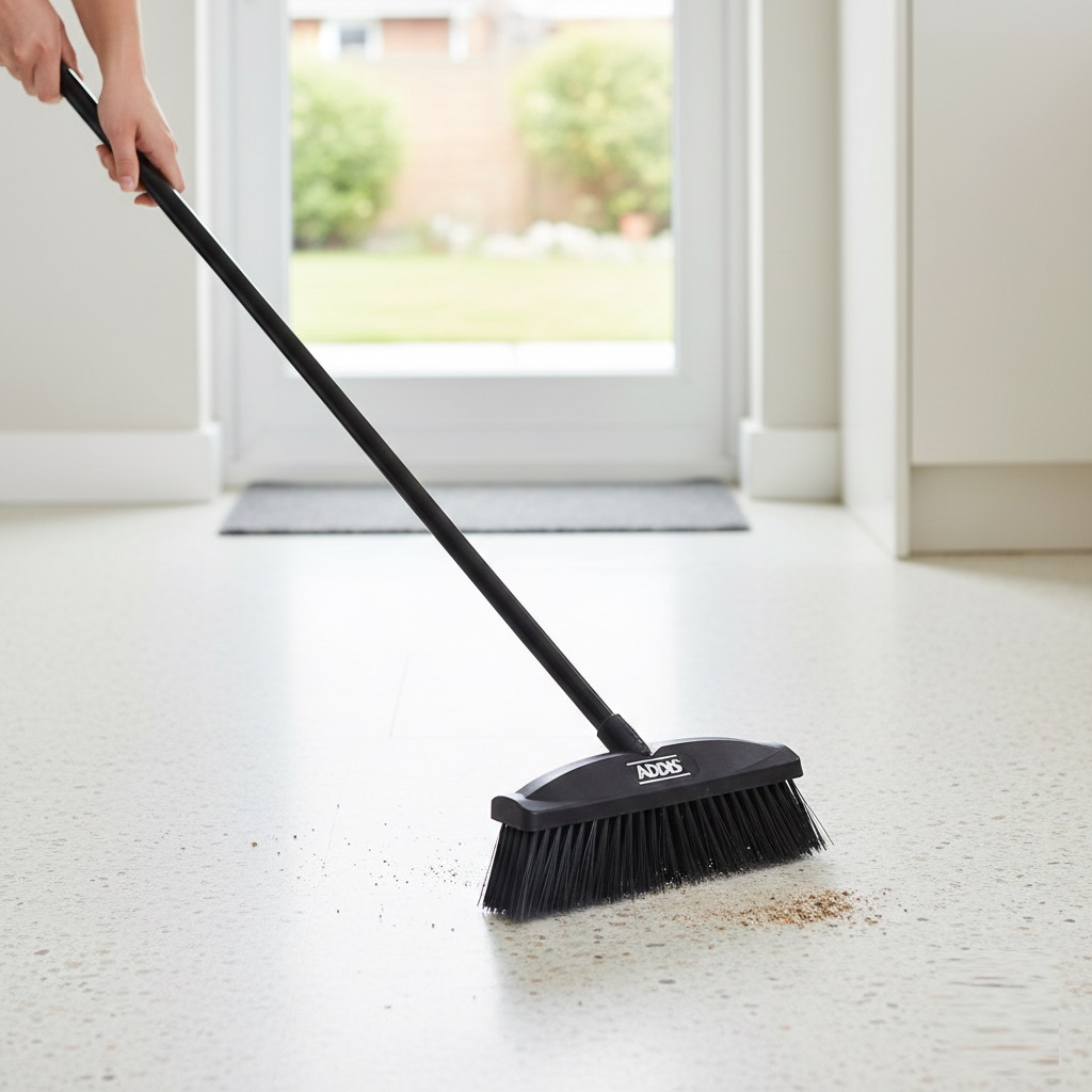 Addis Metal Broom Handle Black Small H1.2Mtr x D25mm 513884