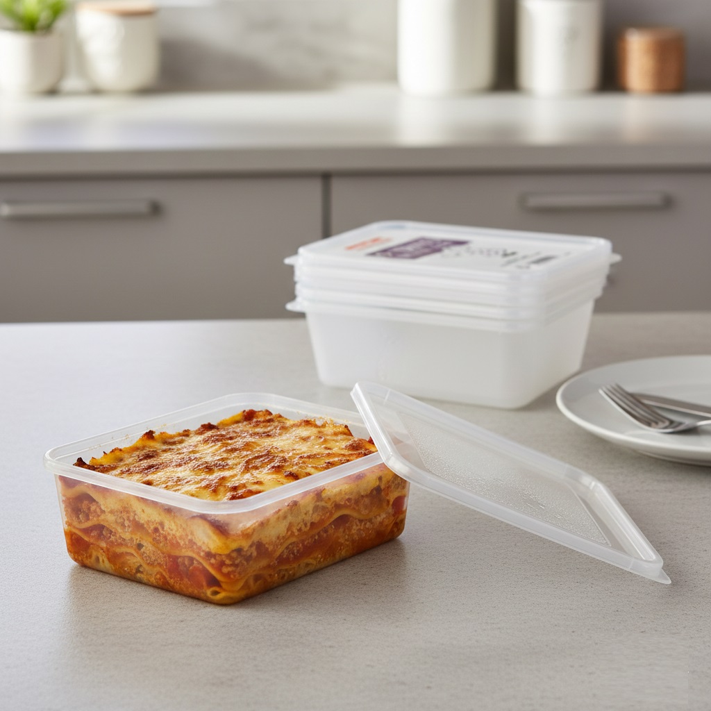 Caroline Rectangular Plastic Food Containers Trays With Lids Clear 650ml L17.5cm x W12cm x H5cm Pack of 5 2002 | Microwave and Freezer Safe Caroline Rectangular Plastic Food Containers Trays With Lids Clear 650ml L17.5cm x W12cm x H5cm Pack of 5 2002 | Microwave and Freezer Safe