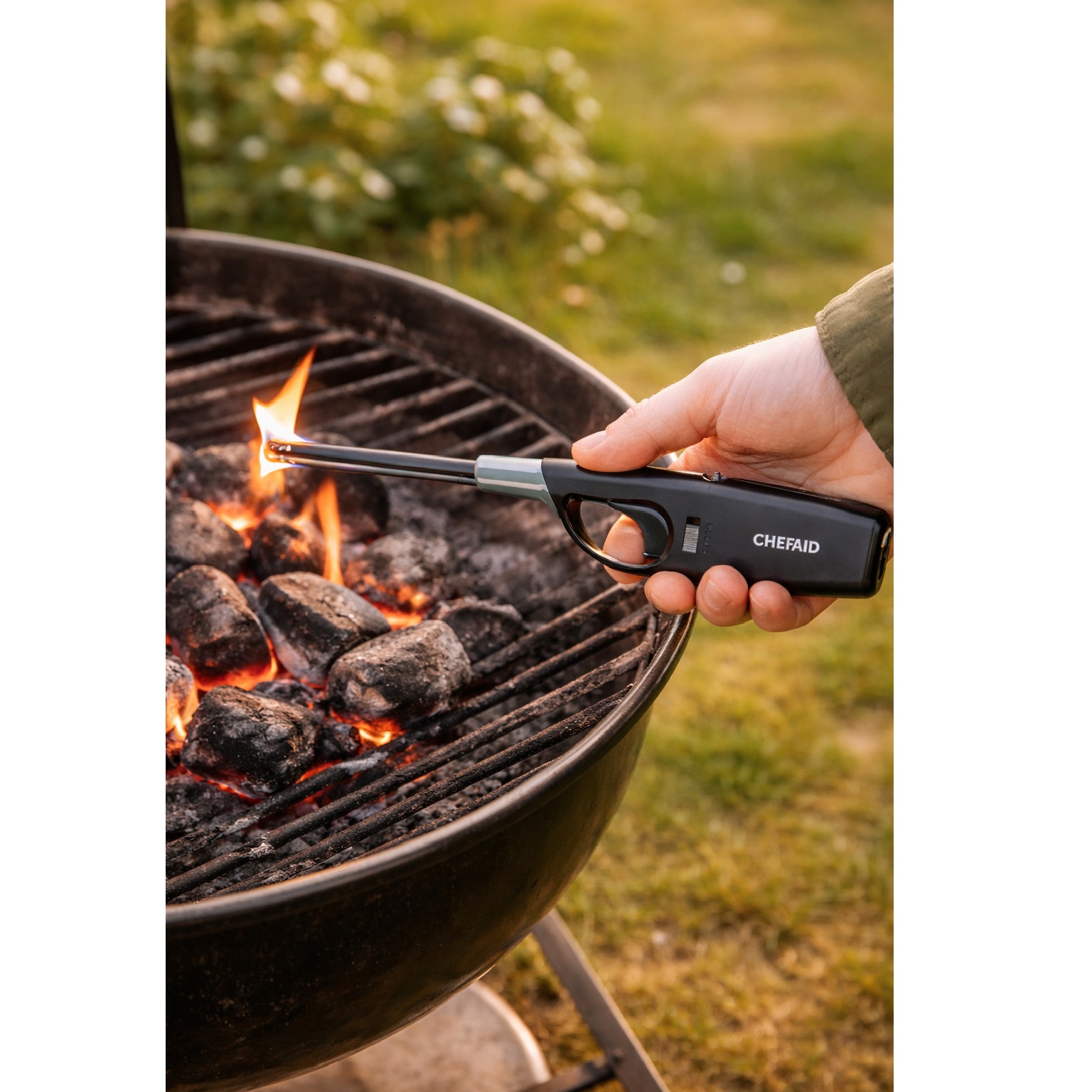 Chef Aid Long Reach Refillable Gas Lighter Black and Silver B206