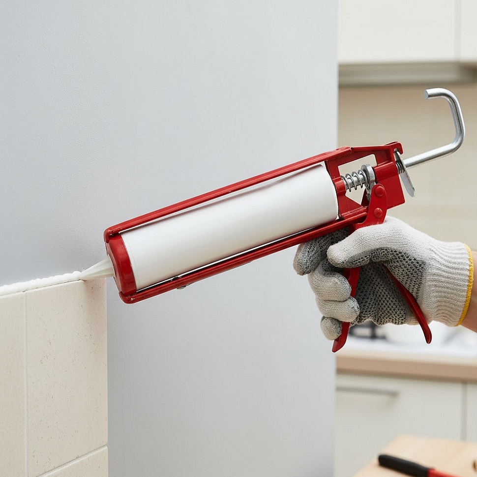 Amtech Heavy Duty Caulking Gun Silver and Red 11-Inch H2150