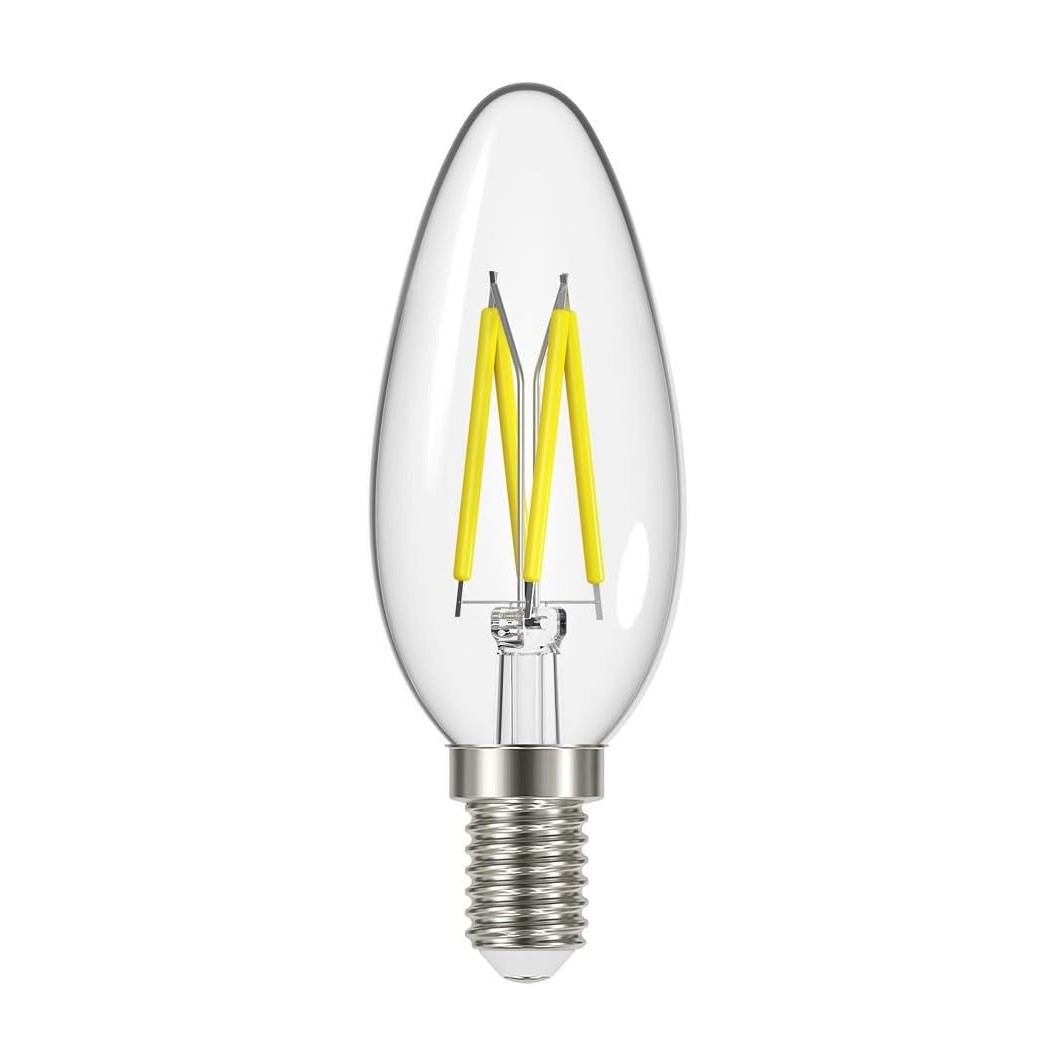 Energizer SES E14 LED Candle Filament Bulb Clear S12869 | 40W Equivalent | 470 Lumens | Warm White | Non-Dimmable Energizer SES E14 LED Candle Filament Bulb Clear S12869 | 40W Equivalent | 470 Lumens | Warm White | Non-Dimmable