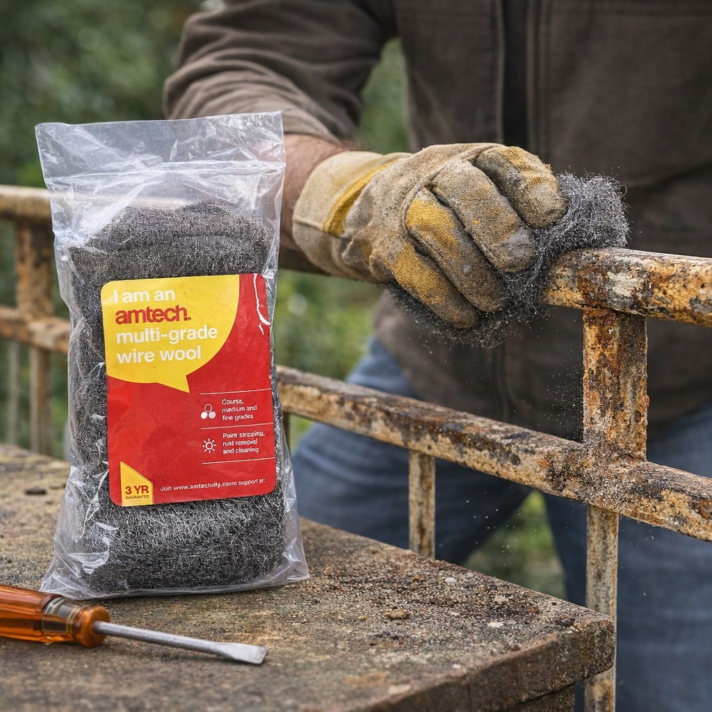 Amtech Multi-Grade Wire Wool Silver S3530 | Medium and Fine Grades Course | Paint Stripping-Rust Removal and Cleaning Amtech Multi-Grade Wire Wool Silver S3530 | Medium and Fine Grades Course | Paint Stripping-Rust Removal and Cleaning