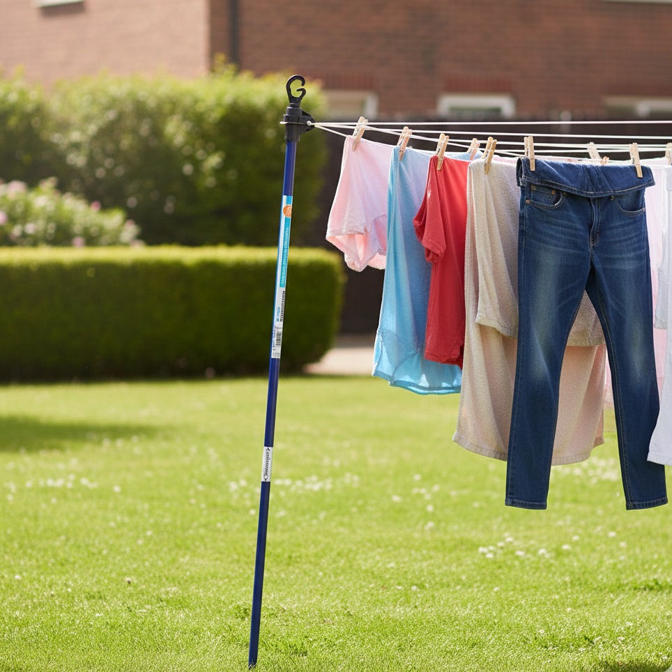 Bonningtons Telescopic Adjustable Prop Clothes Line Blue 2.4Mtr CPROP Bonningtons Telescopic Adjustable Prop Clothes Line Blue 2.4Mtr CPROP