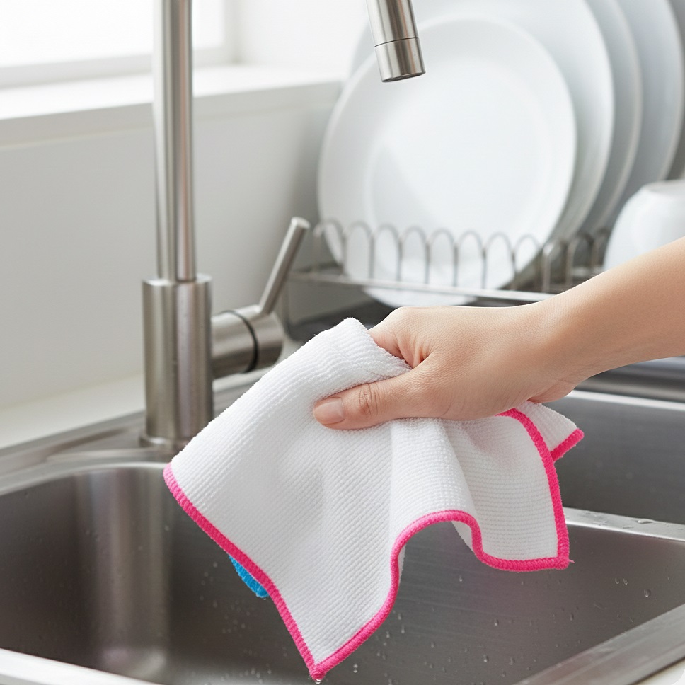 Bettina Microfibre Dish Cloth White 30cm x 30cm Pack of 4 B395 | Absorbent and Durable