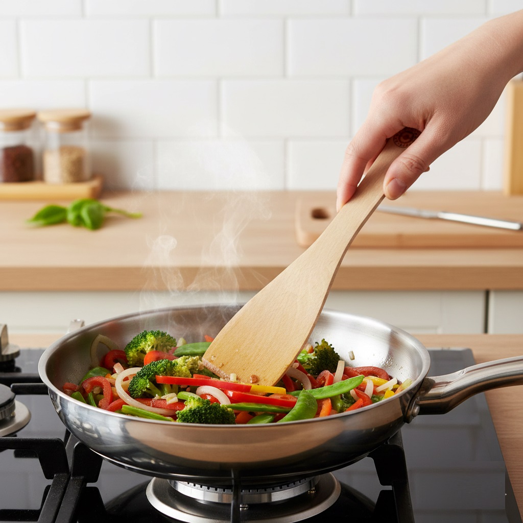 Apollo Beech Wood Flat Spatula Beige 12-Inch 9096