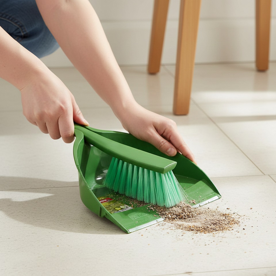 Tonkita Eco Dustpan And Brush Set Green TK677