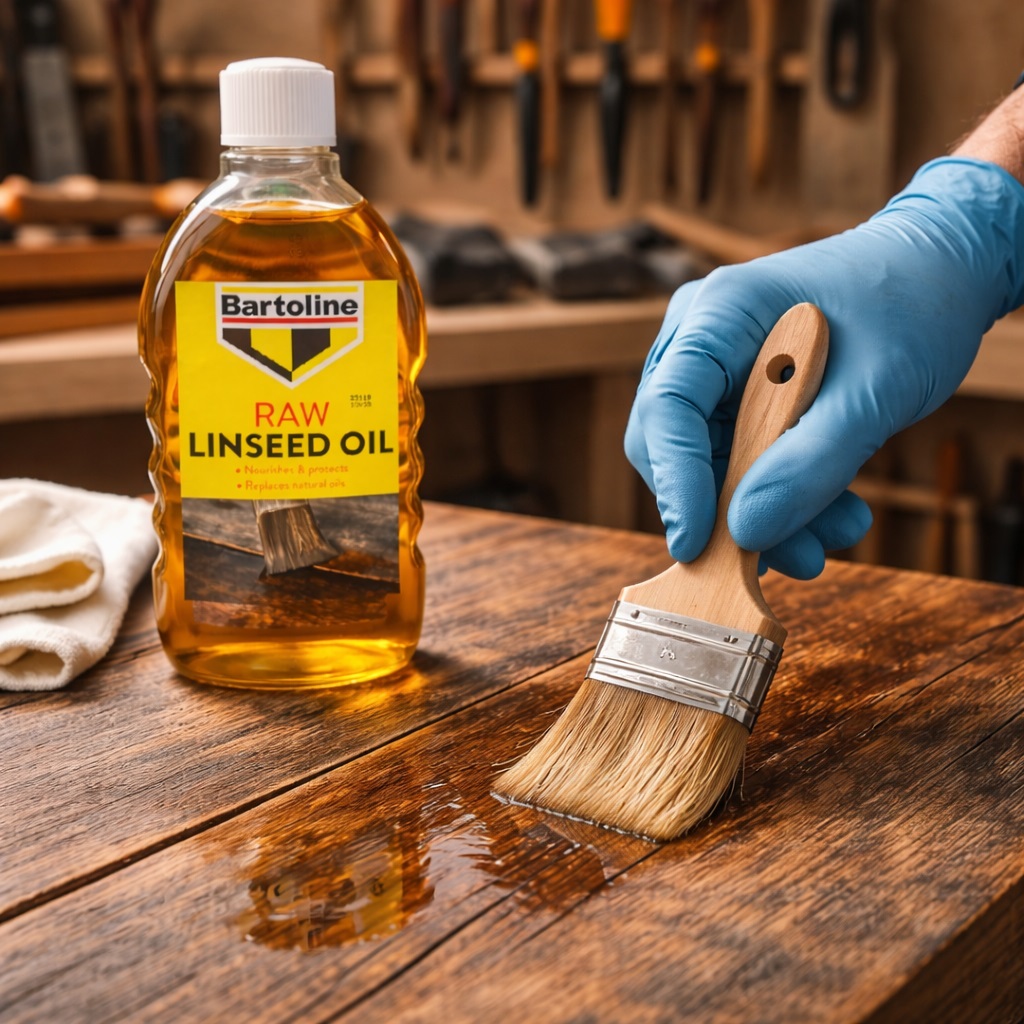 Bartoline Raw Linseed Oil Brown 500ml | Nourishes and Protects | Replaces Natural Oils