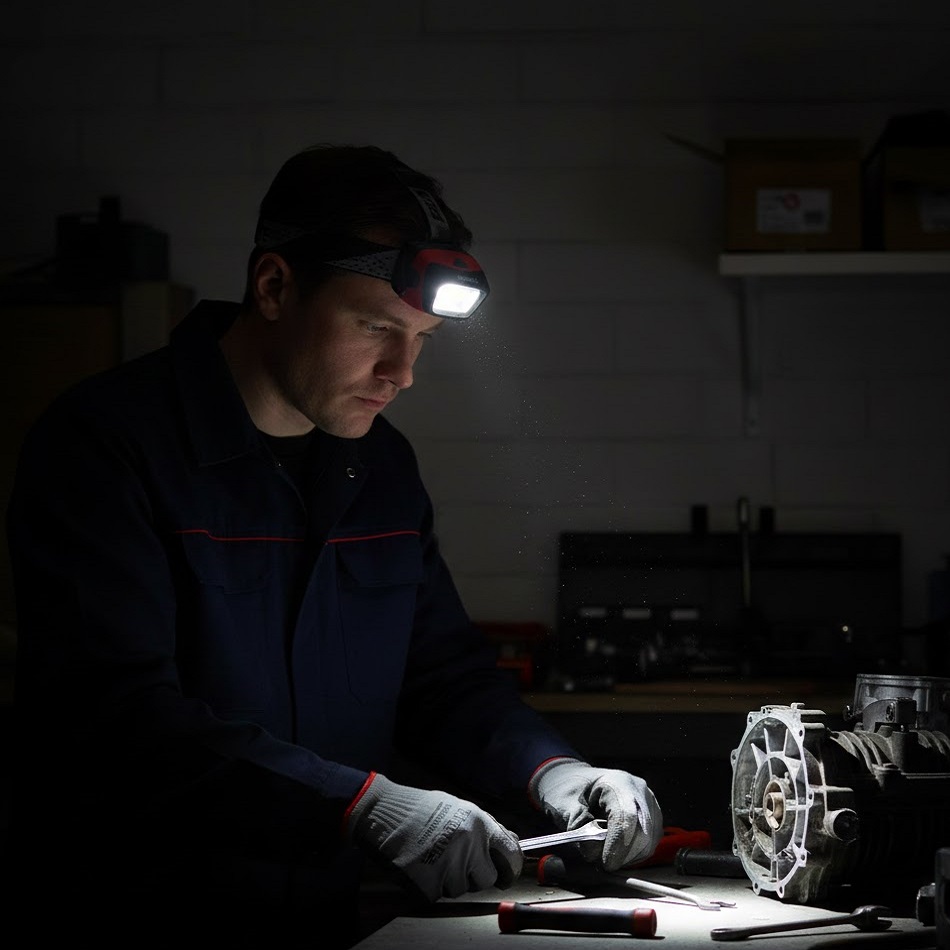 Amtech COB LED Headlight Multicolour 3W S8091 | Bright 120 Lumen Output | 3 Lighting Modes | Adjustable Angle