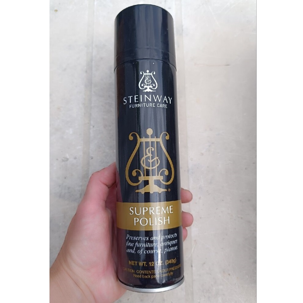 Steinway Furniture Care Supreme Polish Black 340g 10001 | Fine Furniture and Piano Polish Spray