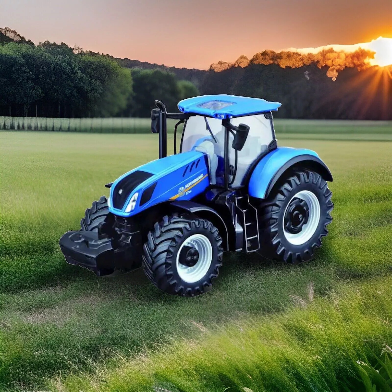 Burago New Holland Agricultural Model Tractor Blue 10cm 1831612 Burago New Holland Agricultural Model Tractor Blue 10cm 1831612