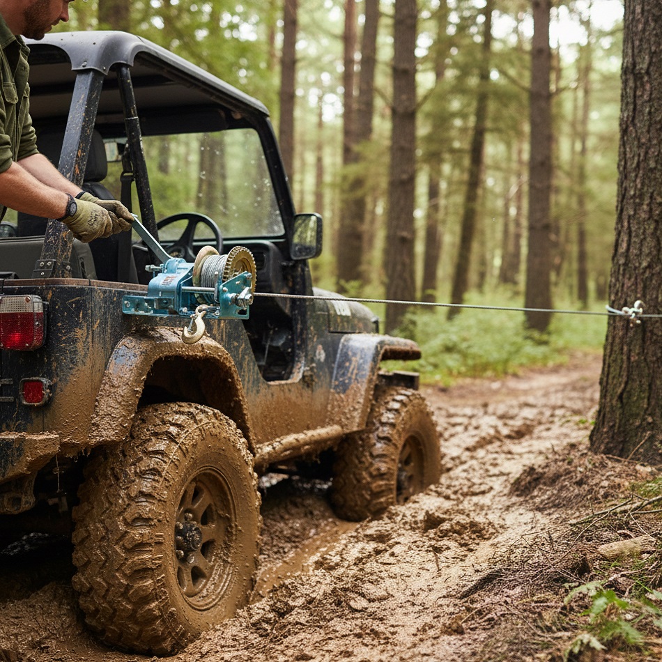 Amtech Heavy Duty Winch Silver 1200lb 10Mtr x 4.8mm 42579 | Easy Mounting