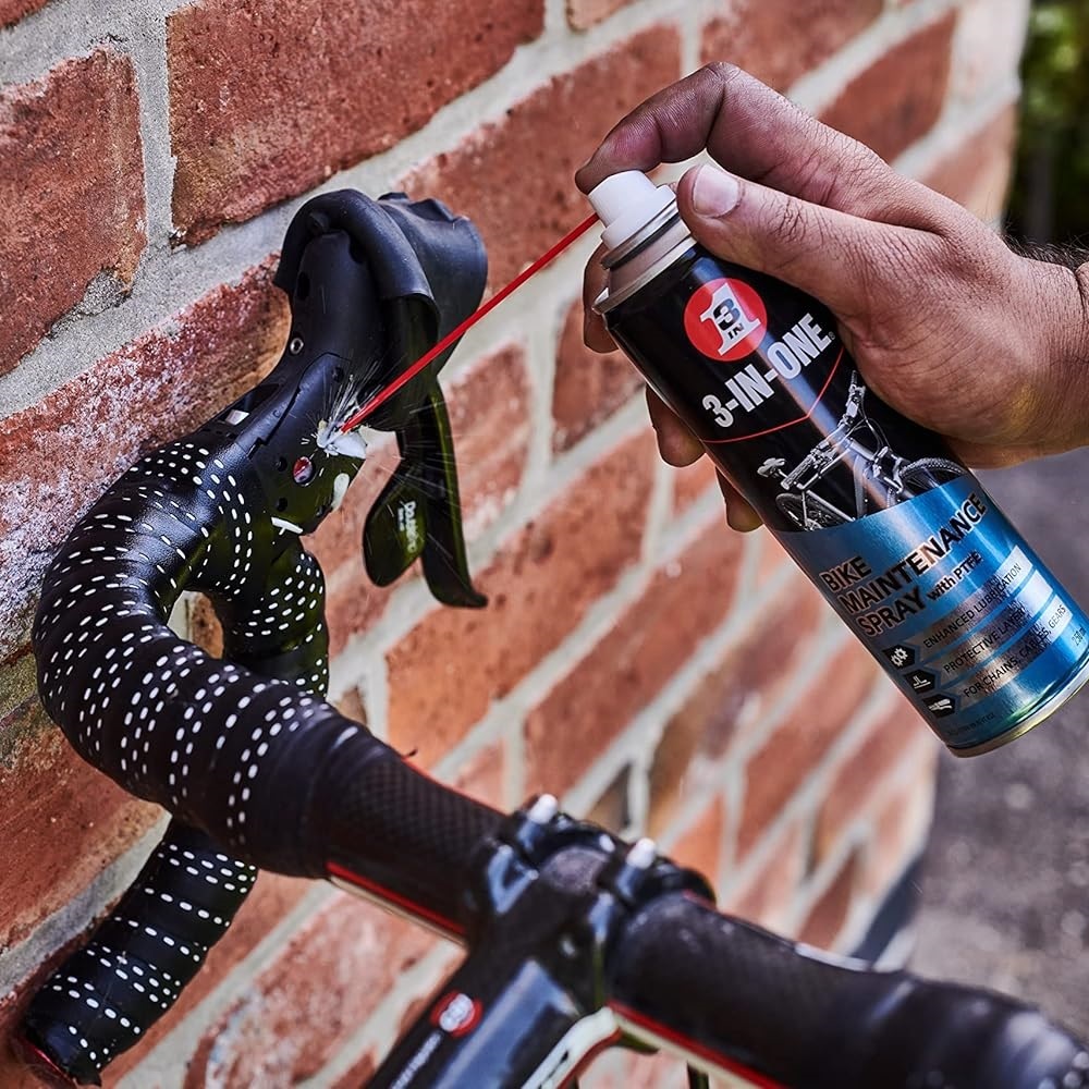3-In-One Bike Maintenance Spray with PTFE Multicoloured 250ml 44429 | Lubricates | Protects Layer | Long-Lasting Protection | Ideal for Bicycle Chains-Gear Mechanisms and Cables