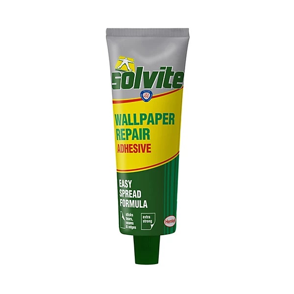 Solvite Wallpaper Repair Adhesive Multicoloured 56g 2713277 | Extra Strong | Paste for Tears-Seams and Edges | Easy Spread Formula Solvite Wallpaper Repair Adhesive Multicoloured 56g 2713277 | Extra Strong | Paste for Tears-Seams and Edges | Easy Spread Formula