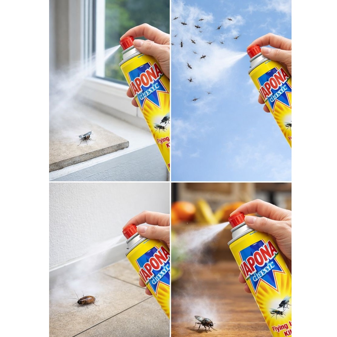 Vapona Classic Flying Insect Killer Spray Multicoloured 300ml 2044425 | For Flies and Flying Insects