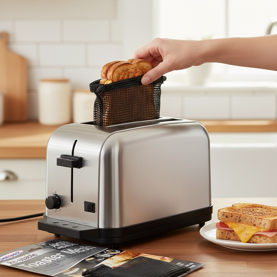 151 Sealapack Toaster Mesh Bag Black SAP054 | Re-Usable | Can be Used Many Times | Dishwasher Safe | Easy to Wash | Helps to Toast Evenly | Mesh Material Allows Air to Circulate for a Crisp Finish | Great for Larger Sandwiches